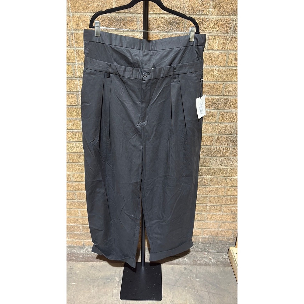 KBB by Kahlana Waist Curtain Trouser Baggy Leg Black High Waist Pleated XL